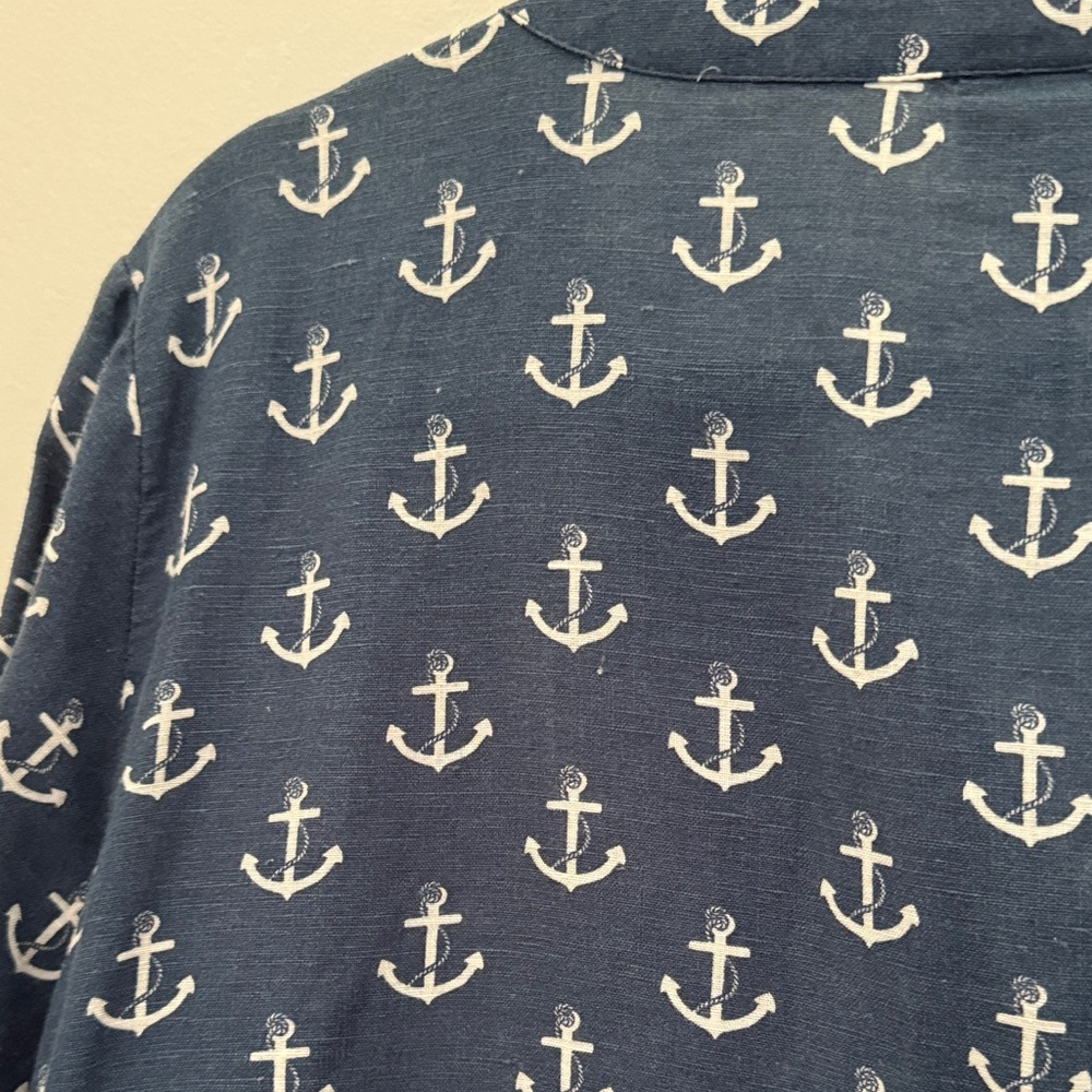 Women’s Blue and White Anchor Top - Size Large - Picture 6 of 7